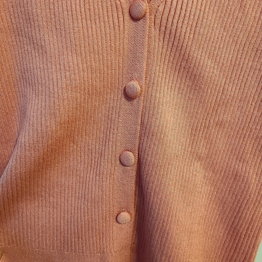 Marled 3/4 puffed sleeves cardigan - Picture 2 of 4